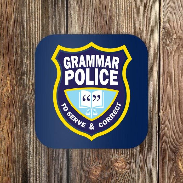 Grammar Police Badge Coaster