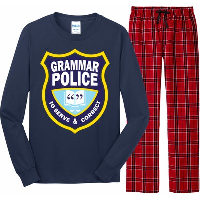 Grammar Police Badge Long Sleeve Pajama Set