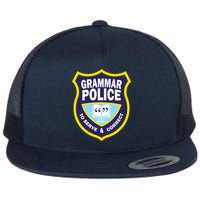 Grammar Police Badge Flat Bill Trucker Hat