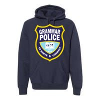 Grammar Police Badge Premium Hoodie