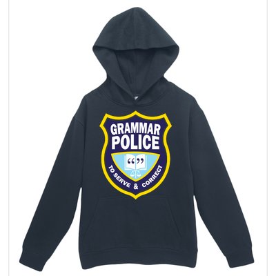 Grammar Police Badge Urban Pullover Hoodie