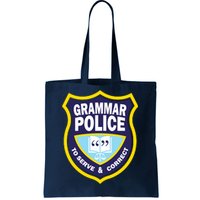 Grammar Police Badge Tote Bag