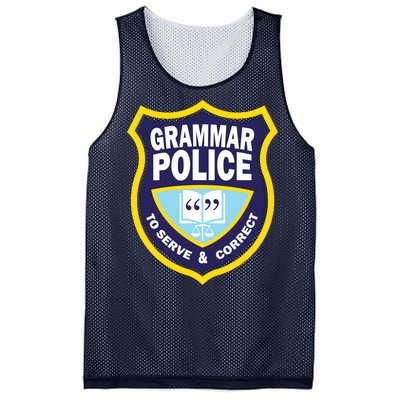 Grammar Police Badge Mesh Reversible Basketball Jersey Tank