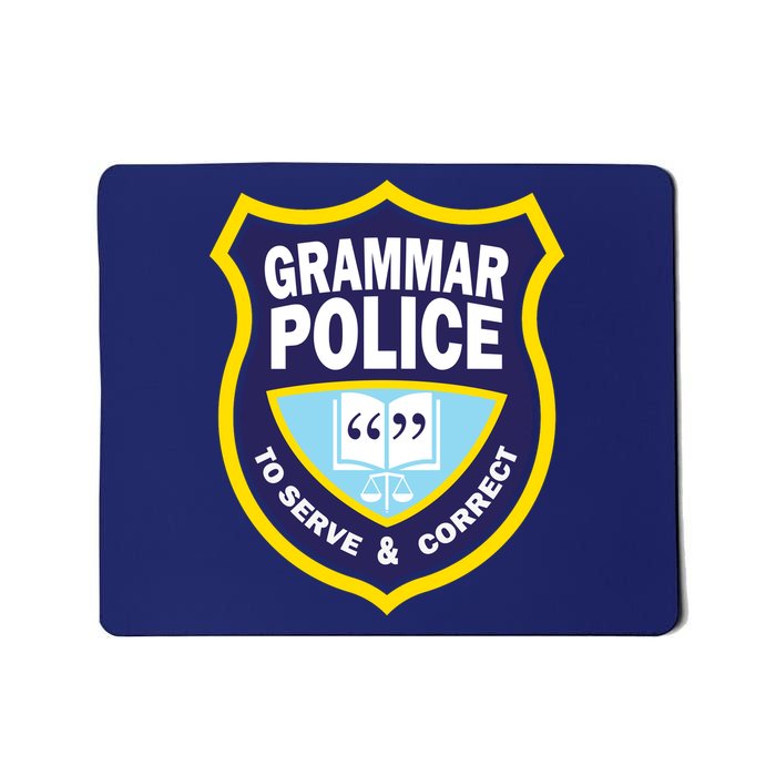 Grammar Police Badge Mousepad