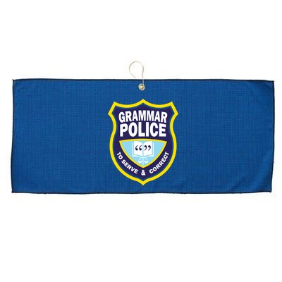 Grammar Police Badge Large Microfiber Waffle Golf Towel