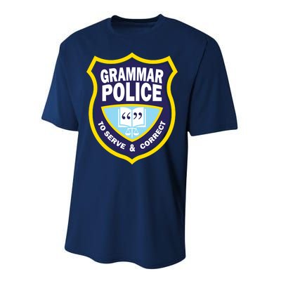 Grammar Police Badge Performance Sprint T-Shirt