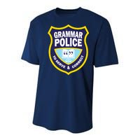 Grammar Police Badge Youth Performance Sprint T-Shirt