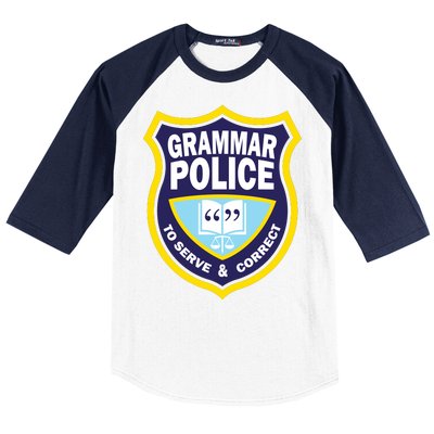 Grammar Police Badge Baseball Sleeve Shirt