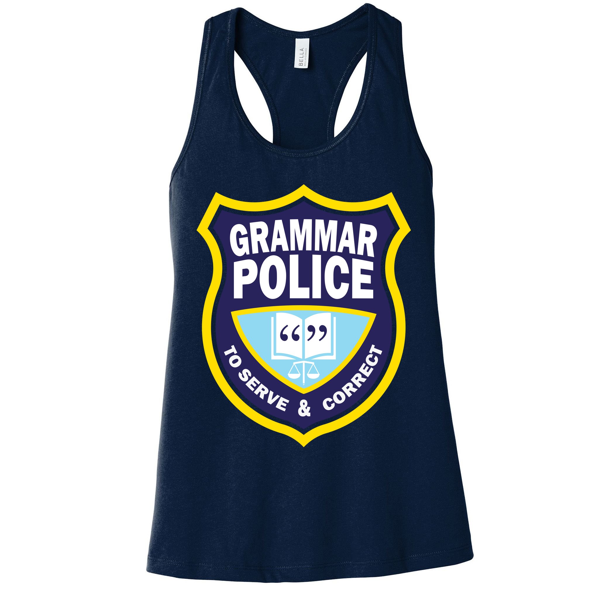 Grammar Police Badge Womens Tank Top