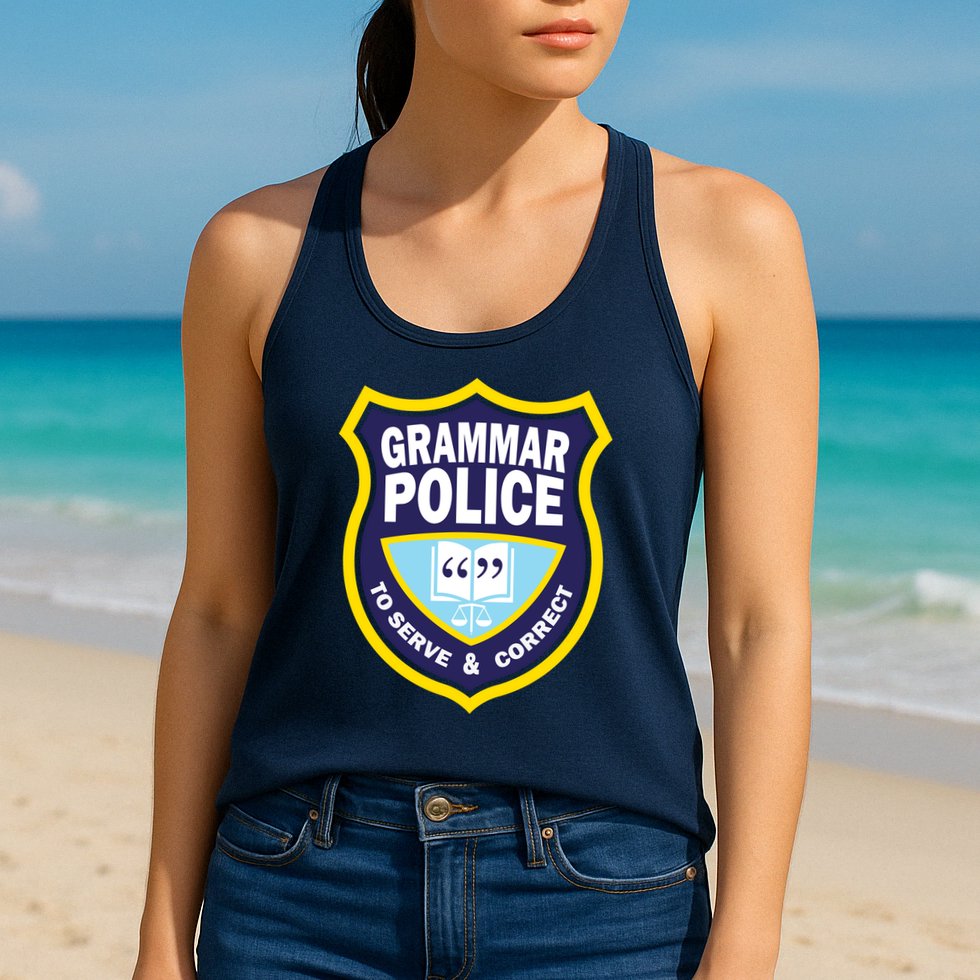 Grammar Police Badge Womens Tank Top