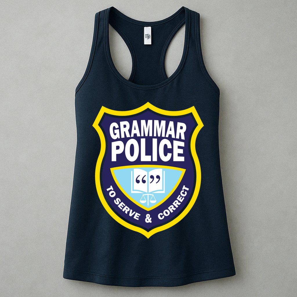 Grammar Police Badge Womens Tank Top