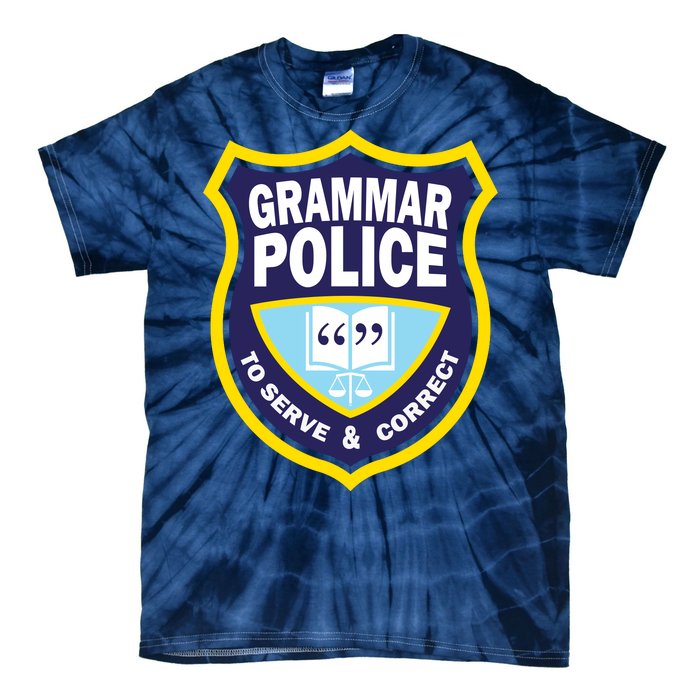 Grammar Police Badge Tie-Dye T-Shirt