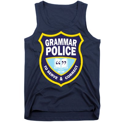 Grammar Police Badge Tank Top