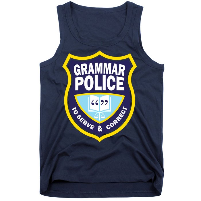 Grammar Police Badge Tank Top