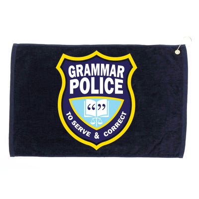 Grammar Police Badge Grommeted Golf Towel