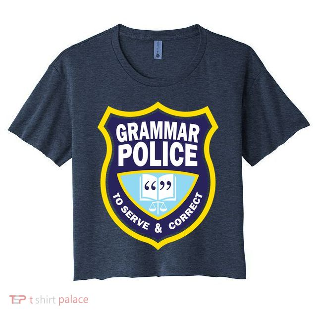Grammar Police Badge Crop Top