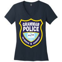 Grammar Police Badge Women's V-Neck T-Shirt