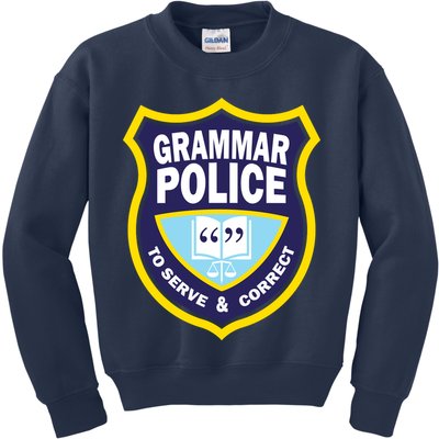 Grammar Police Badge Kids Sweatshirt
