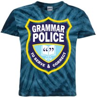 Grammar Police Badge Kids Tie-Dye T-Shirt