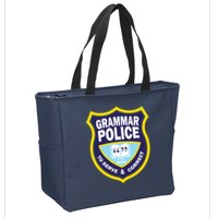 Grammar Police Badge Zip Tote Bag