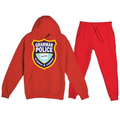 Grammar Police Badge Premium Hooded Sweatsuit Set