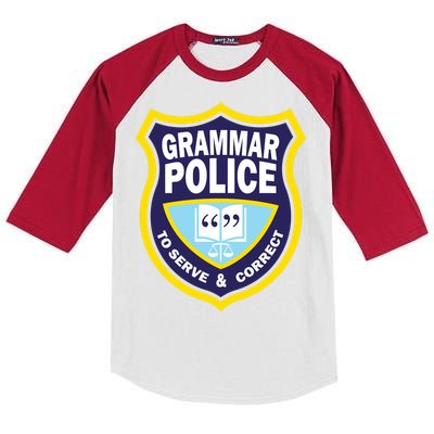 Grammar Police Badge Kids Colorblock Raglan Jersey