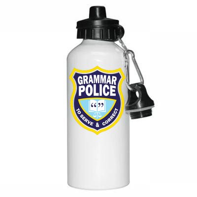 Grammar Police Badge Aluminum Water Bottle