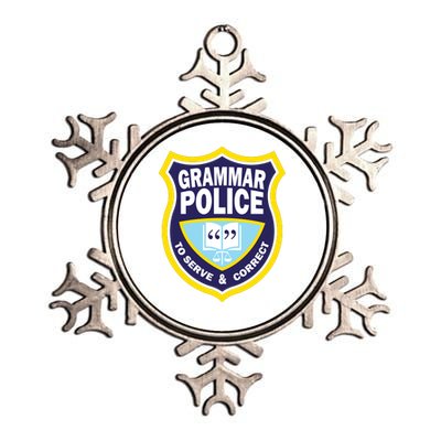 Grammar Police Badge Metallic Star Ornament