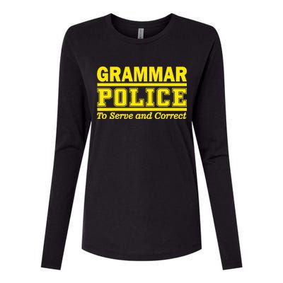 Grammar Police To Serve and Correct Womens Cotton Relaxed Long Sleeve T-Shirt