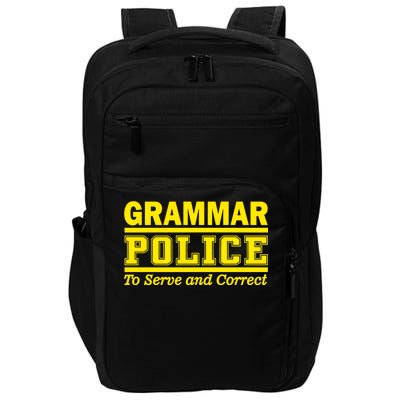 Grammar Police To Serve and Correct Impact Tech Backpack