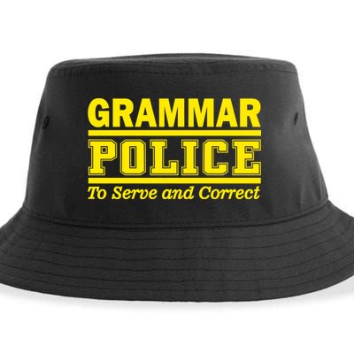 Grammar Police To Serve and Correct Sustainable Bucket Hat