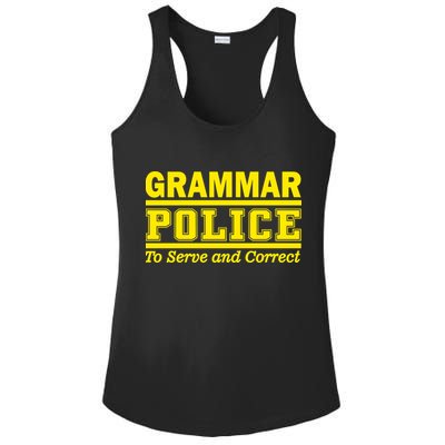 Grammar Police To Serve and Correct Ladies PosiCharge Competitor Racerback Tank