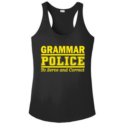 Grammar Police To Serve and Correct Ladies PosiCharge Competitor Racerback Tank