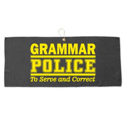 Grammar Police To Serve and Correct Large Microfiber Waffle Golf Towel