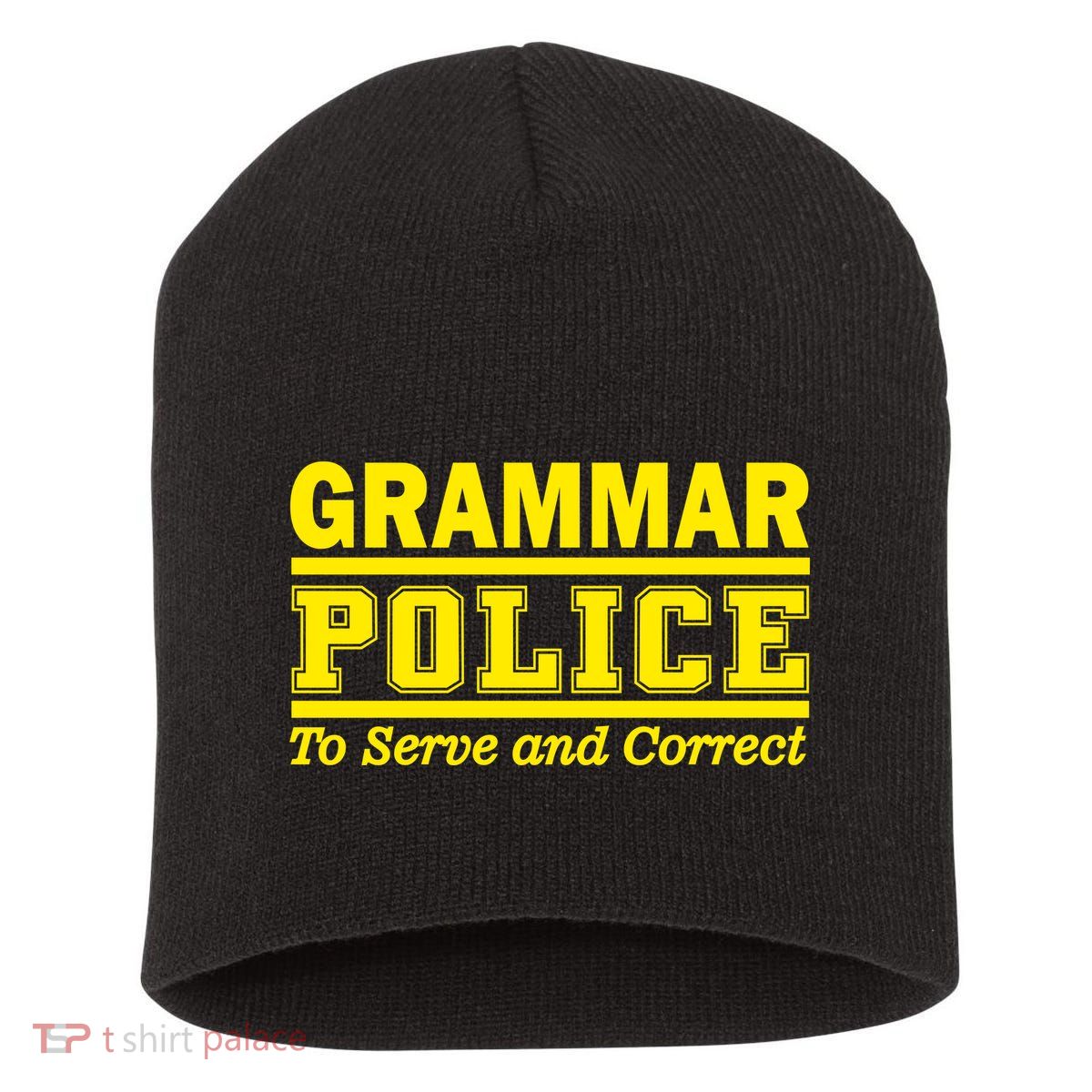 Grammar Police To Serve and Correct Short Acrylic Beanie
