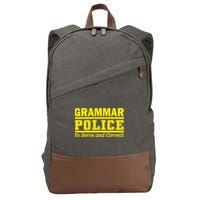 Grammar Police To Serve and Correct Cotton Canvas Backpack