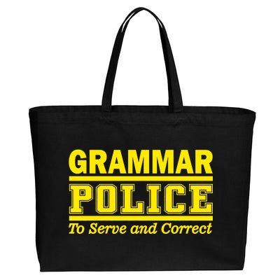 Grammar Police To Serve and Correct Cotton Canvas Jumbo Tote