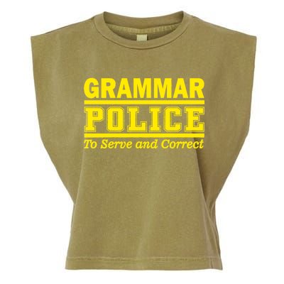 Grammar Police To Serve and Correct Garment-Dyed Women's Muscle Tee