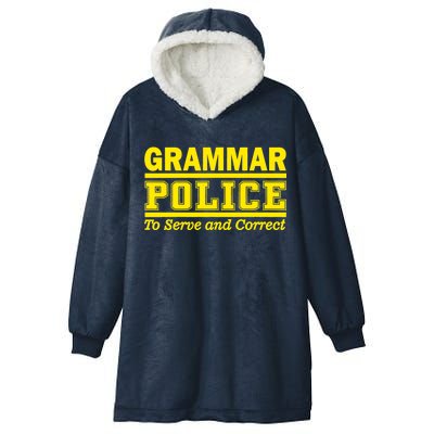 Grammar Police To Serve and Correct Hooded Wearable Blanket