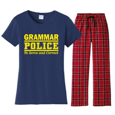 Grammar Police To Serve and Correct Women's Flannel Pajama Set