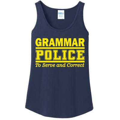 Grammar Police To Serve and Correct Ladies Essential Tank