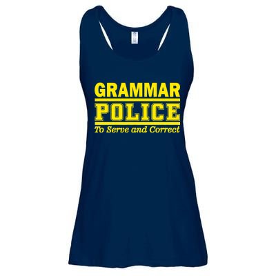 Grammar Police To Serve and Correct Ladies Essential Flowy Tank