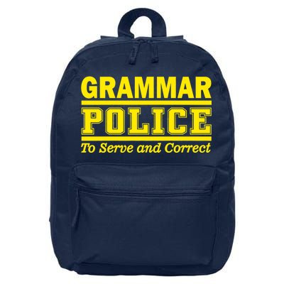 Grammar Police To Serve and Correct 16 in Basic Backpack