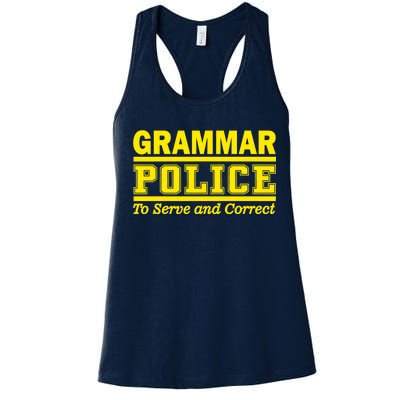 Grammar Police To Serve and Correct Women's Racerback Tank