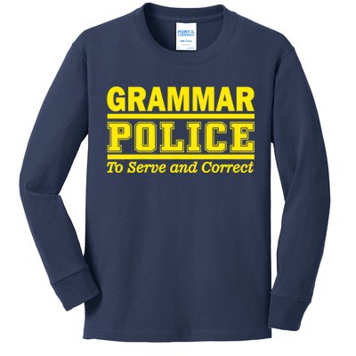 Grammar Police To Serve and Correct Kids Long Sleeve Shirt