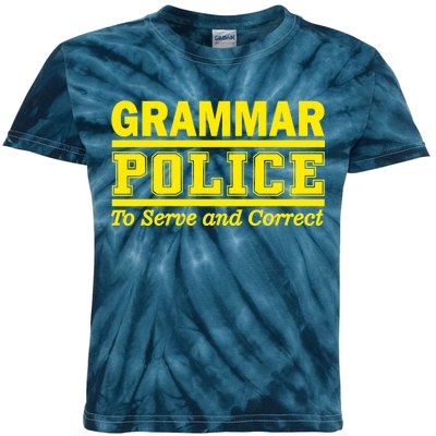 Grammar Police To Serve and Correct Kids Tie-Dye T-Shirt