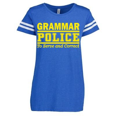 Grammar Police To Serve and Correct Enza Ladies Jersey Football T-Shirt