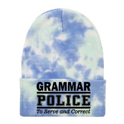 Grammar Police To Serve and Correct Tie Dye 12in Knit Beanie