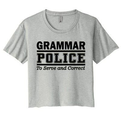 Grammar Police To Serve and Correct Women's Crop Top Tee