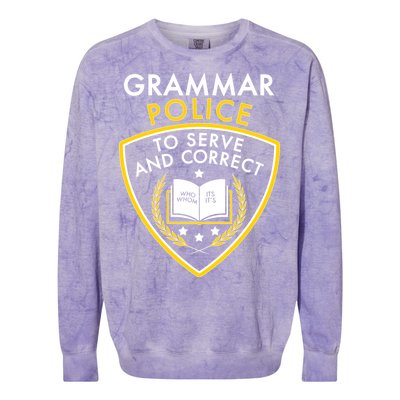 Grammar Police To Serve And Correct Funny Colorblast Crewneck Sweatshirt